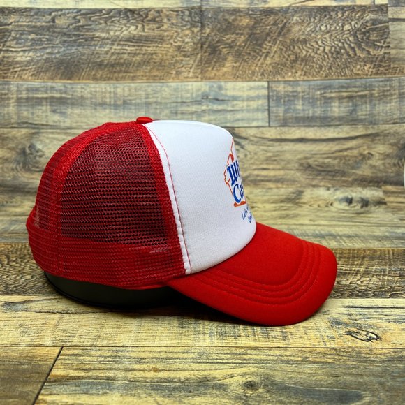 White Castle Mens Trucker Hat Red Snapback Vintage Logo Retro Fast Food Cap - Picture 4 of 5